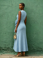 Elegant Floral-embellished Dress – Perfect For Parties Weddings And Vacations