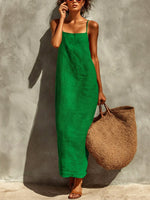 Women's Solid Color Art Casual Chic Loose Long Dress