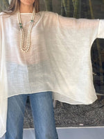 Loose, Minimalist Linen And Cotton Top