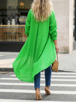 Women’s Oversized High Low Hem Cotton Linen Long Shirt Tunic