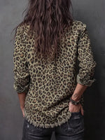 Vintage Leopard Denim Rough Edges Button-Down Shirt