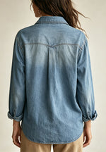 Retro Denim Loose Art Casual Lapel Long Sleeve Shirt