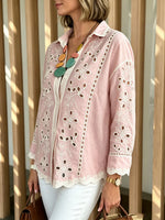 Women's Floral Eyelet Shirt