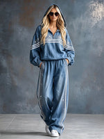 Cozy Shiny Hot Drill Denim-style Wide-leg Track Pants