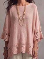 Vintage Elegant Cute Patchwork Cutout Comfortable Sweater Shirt Top