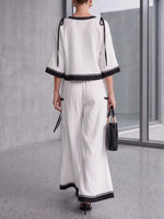 Minimalist Monochromatic Crinkle-Texture Two-Piece Set