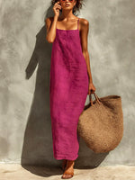 Women's Solid Color Art Casual Chic Loose Long Dress