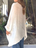 Loose, Minimalist Linen And Cotton Top